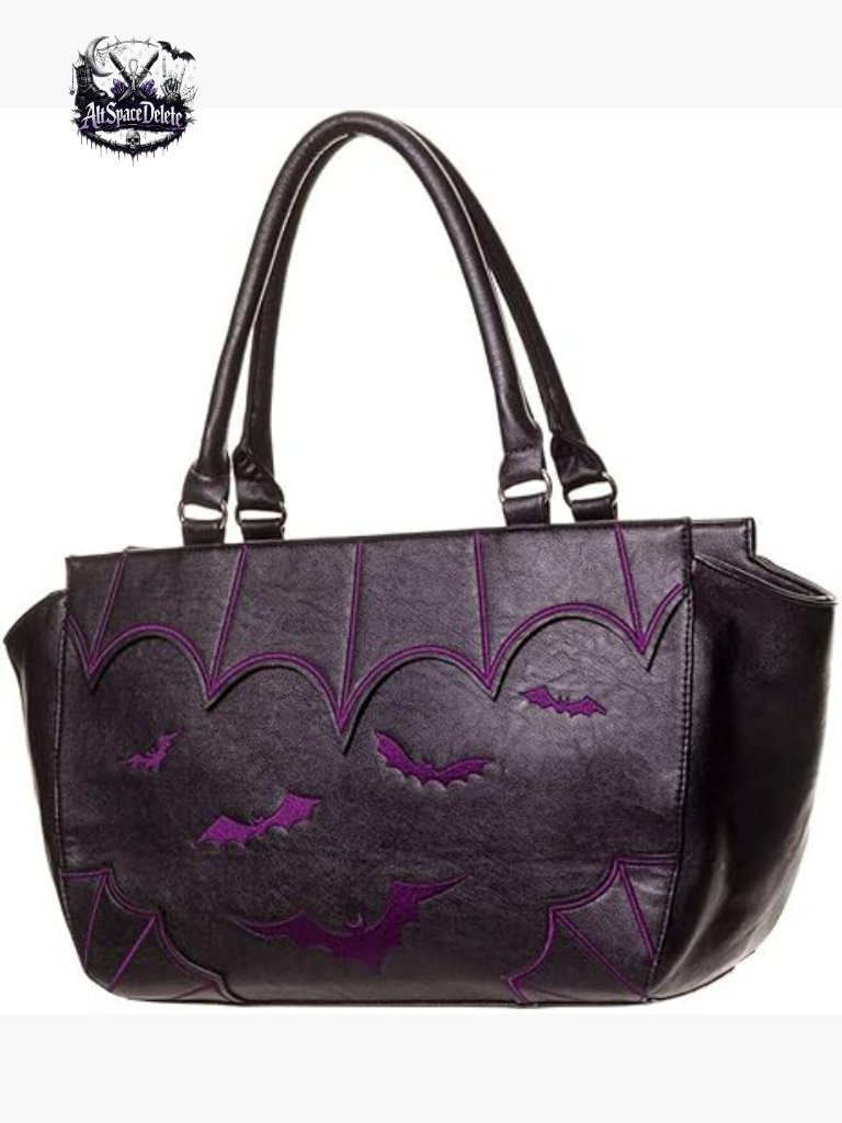 Gothic Tote Shoulder Bag Faux Leather 18x12 Inches Zipper Closure